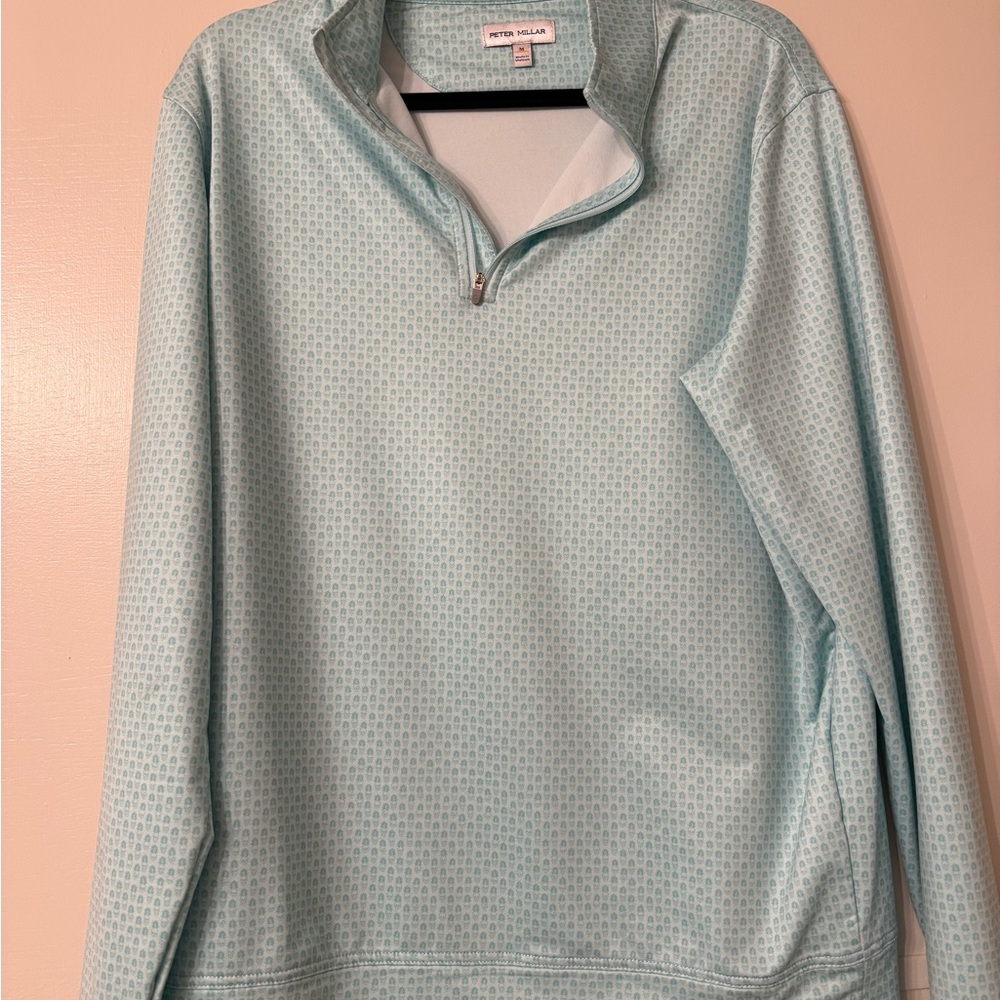 Peter Millar Men's Zip-Up Sweater in Light Blue
